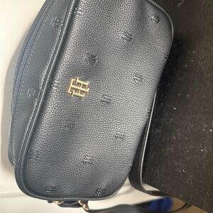 Tommy Hilfiger Black Crossbody Bag with Embossed Design